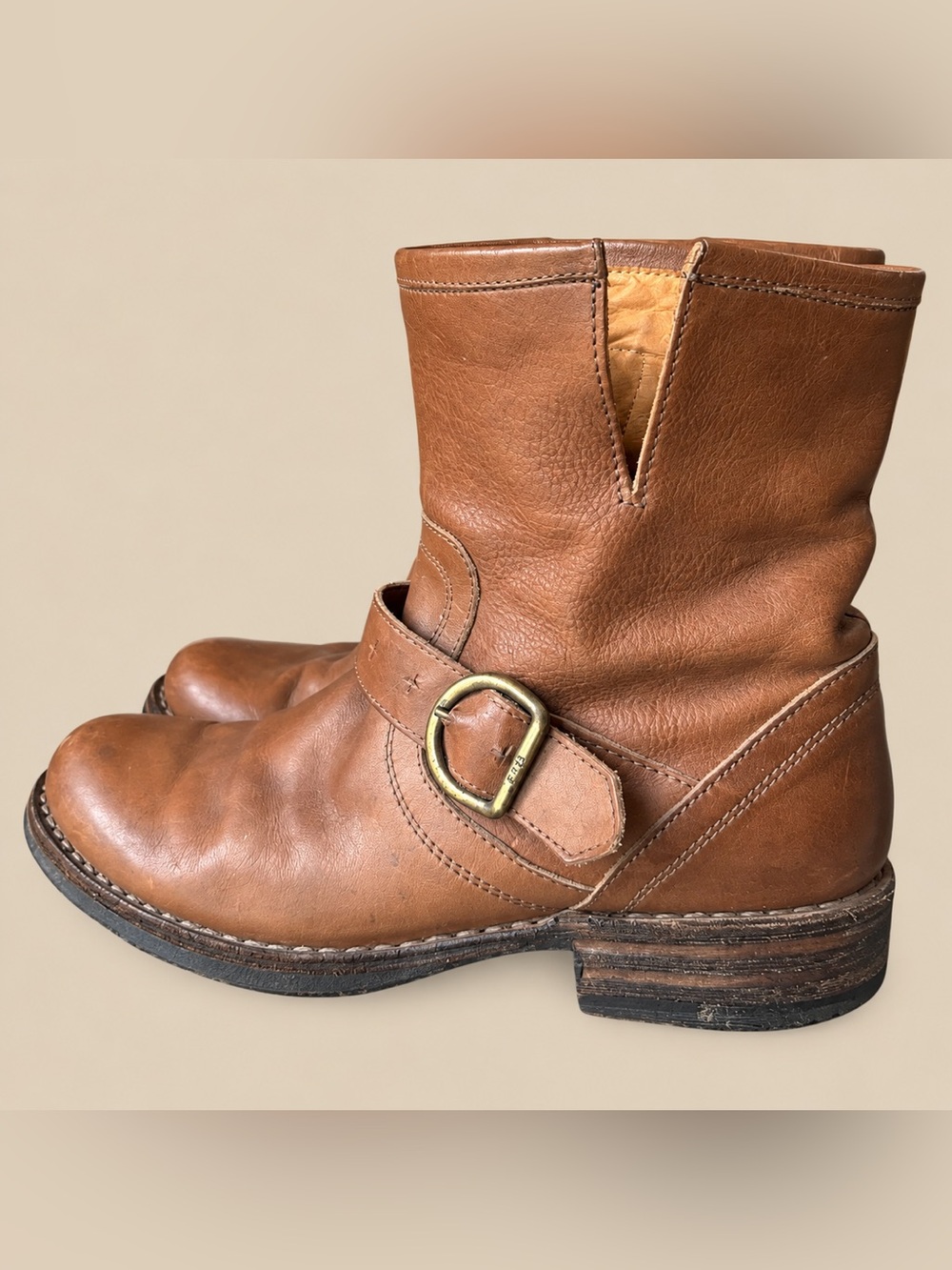 Fiorentini & Baker Chestnut Leather Moto Boot 37